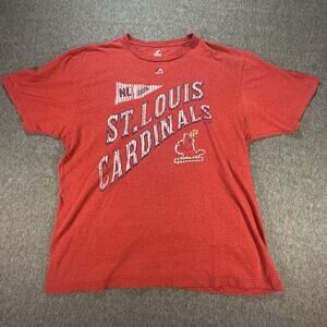 St. Louis Cardinals Shirt Mens 2XL Red Majestic MLB Baseball‎ Team Tee T-Shirt